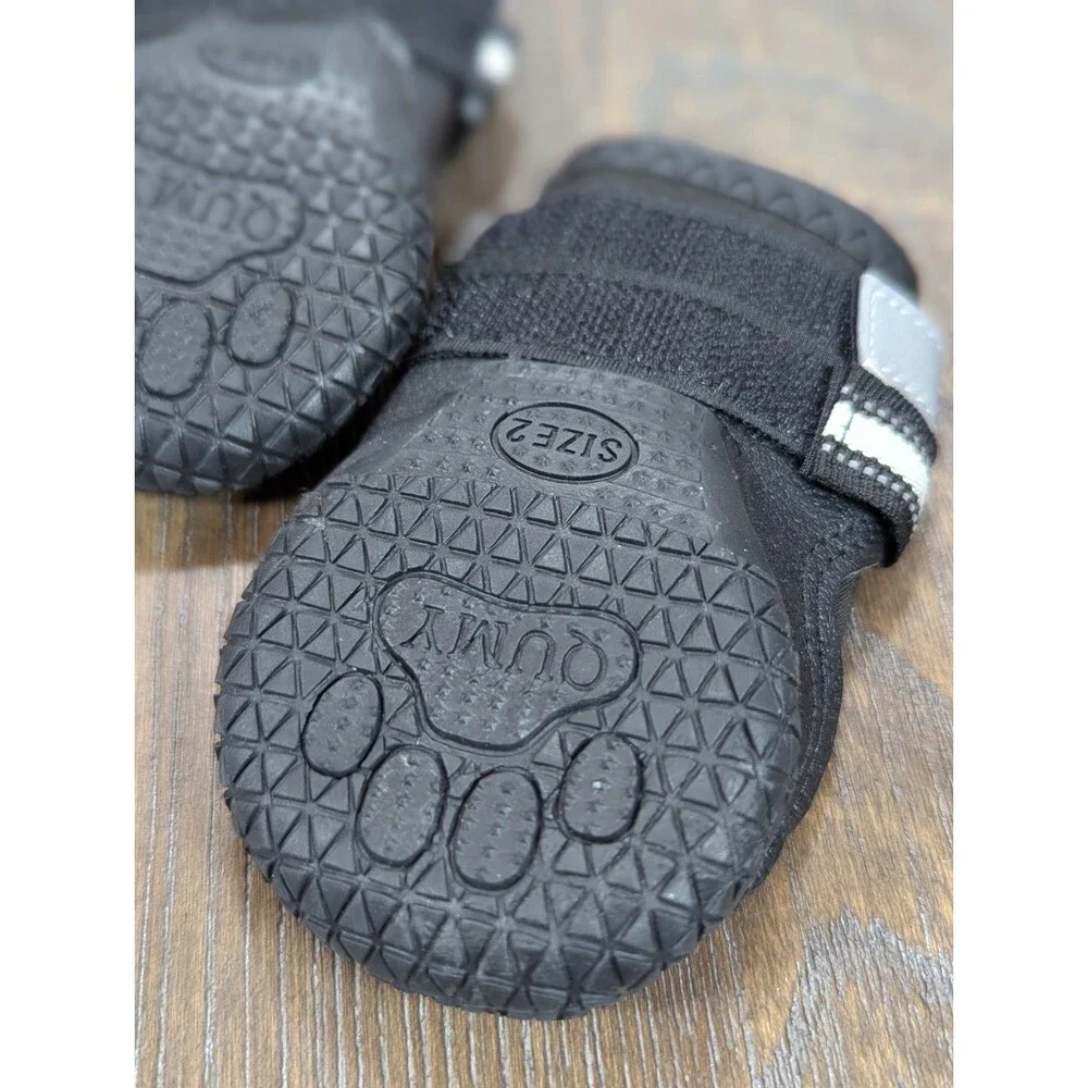 NEW QUMY Pet Boots Shoes Size 2 Medium Paws Waterproof Non-Slip Adjustable